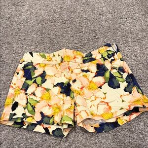 J. Crew High Waist Floral Shorts - Cream, Yellow, Blue
